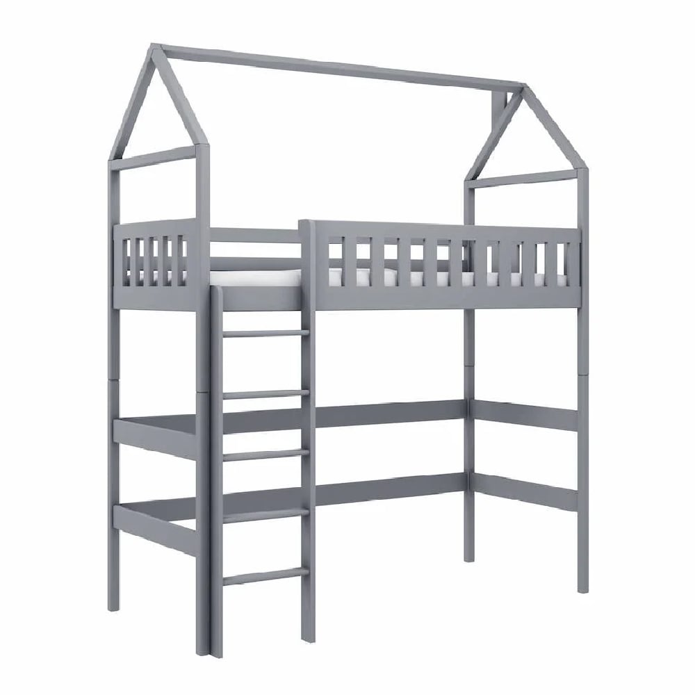Ozark Wooden Bunk Bed Without Mattress And Ladders In Grey