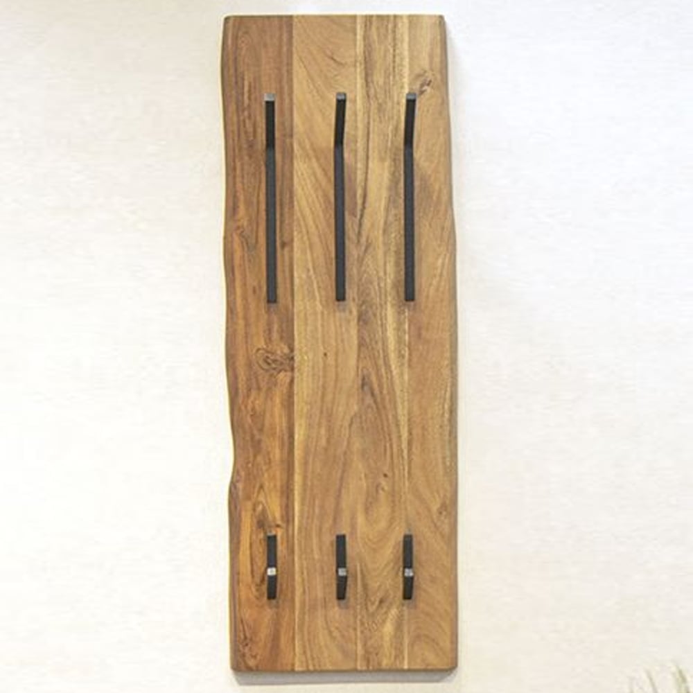 Ozark Wooden Coat Rack With 6 Black Hook In Oak