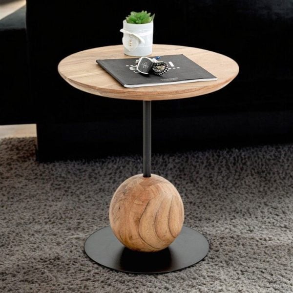 Ozark Wooden End Table In Oak Black | Bed Sava