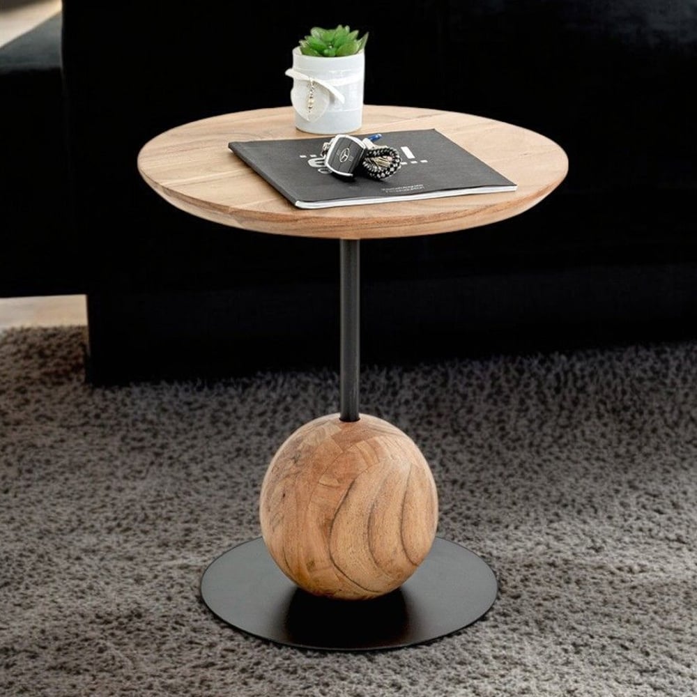 Ozark Wooden End Table In Oak Black