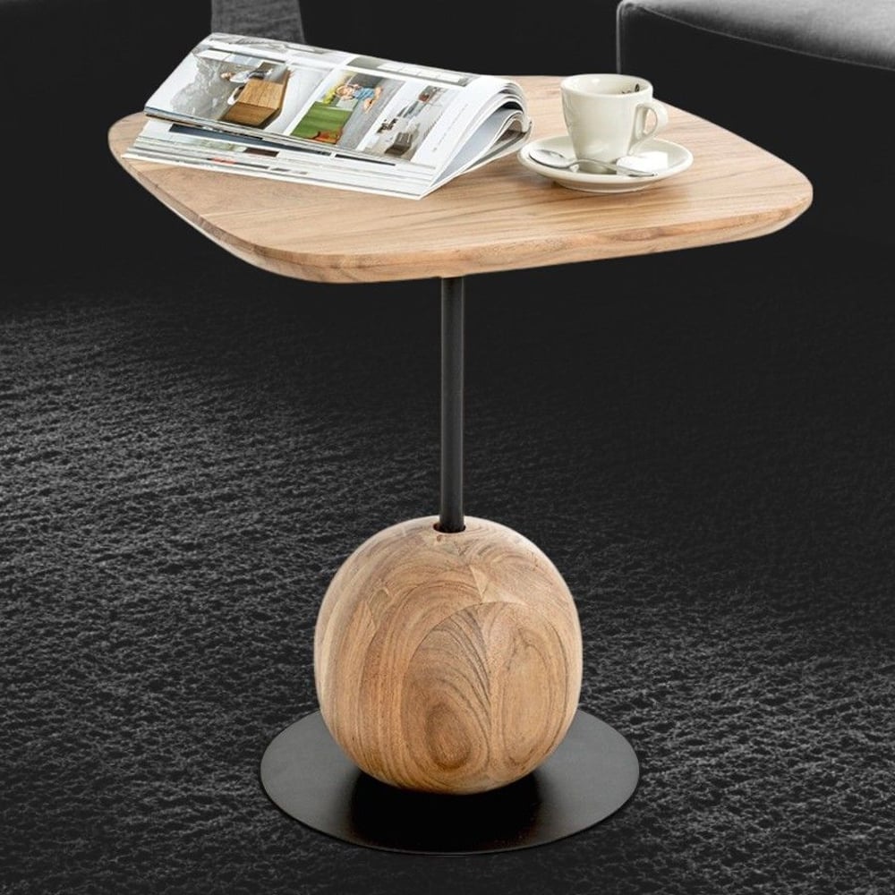Ozark Wooden Square End Table In Oak Black