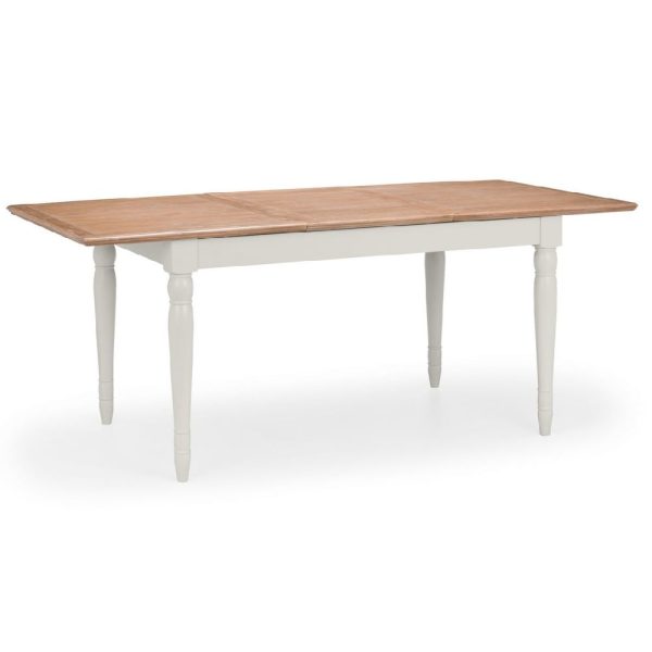 Pacos Wooden Extending Dining Table With Light Grey Legs In Oak | Bed Sava