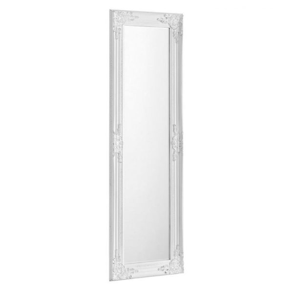 Padila Floor Dressing Cheval Mirror In Antique White Frame | Bed Sava