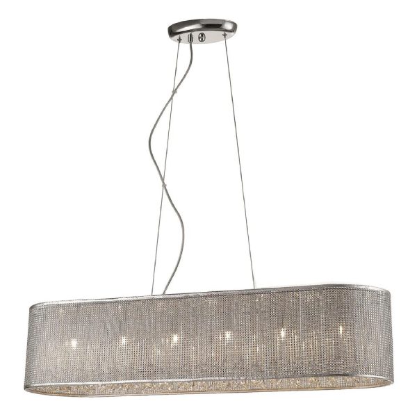 Palace 6 Light Crystal Droplet Pendant Light In Chrome Sliver | Bed Sava