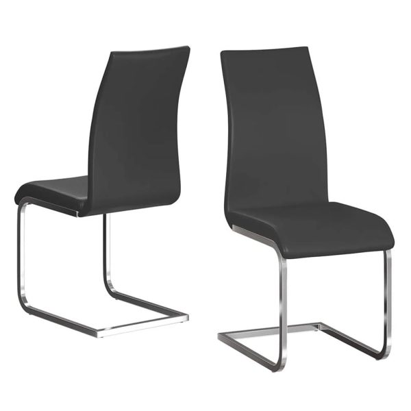 Paoli Black Faux Leather Dining Chairs In Pair | Bed Sava