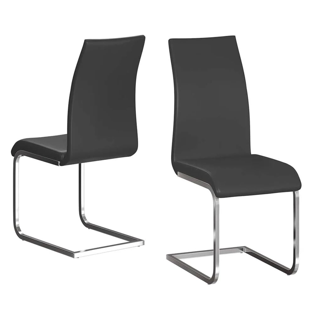 Paoli Black Faux Leather Dining Chairs In Pair