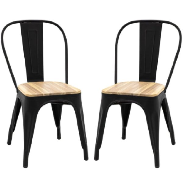 Paralia Outdoor Natural Wooden Dining Chairs In Pair | Bed Sava