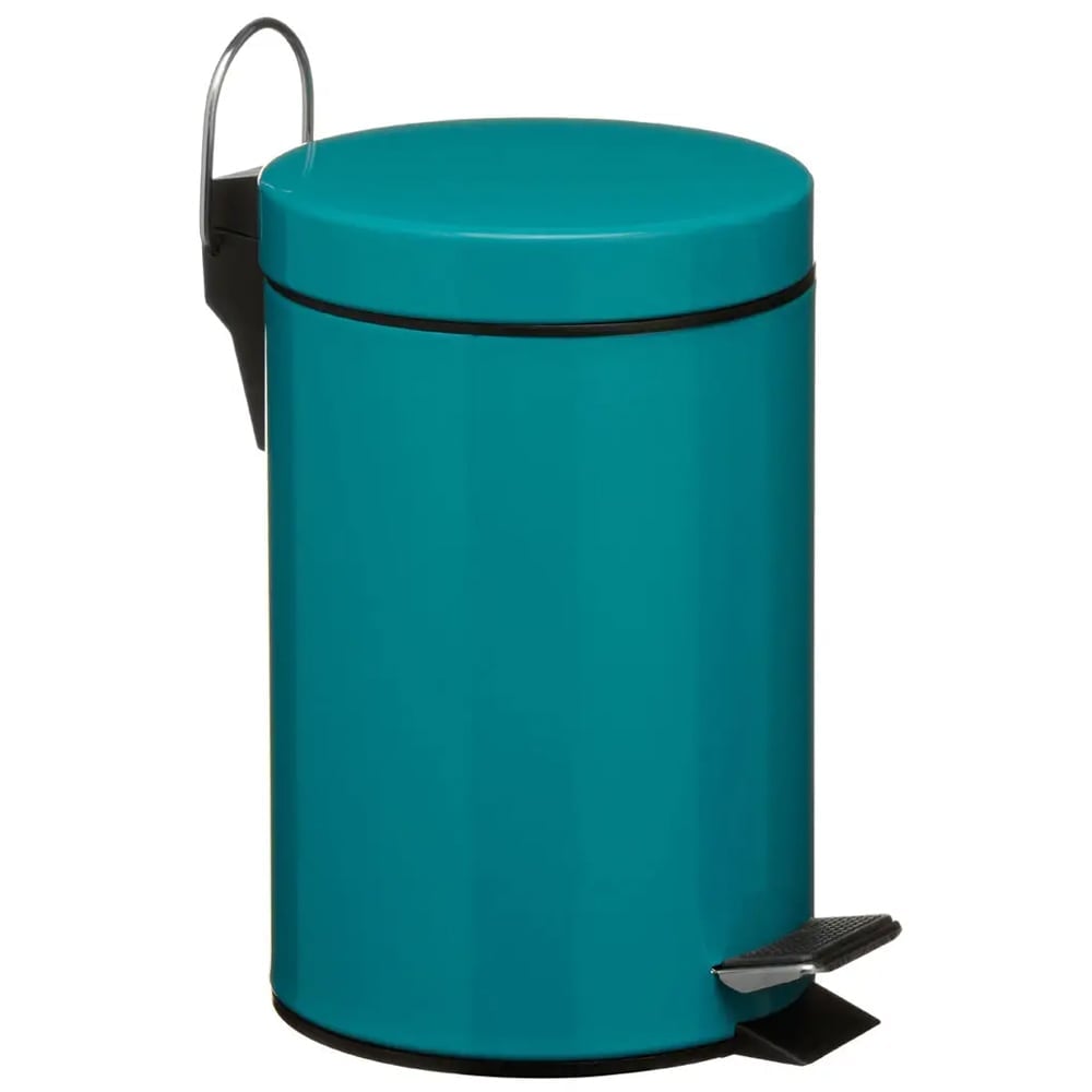 Parker Stainless Steel 3 Litre Pedal Bin In Turquoise