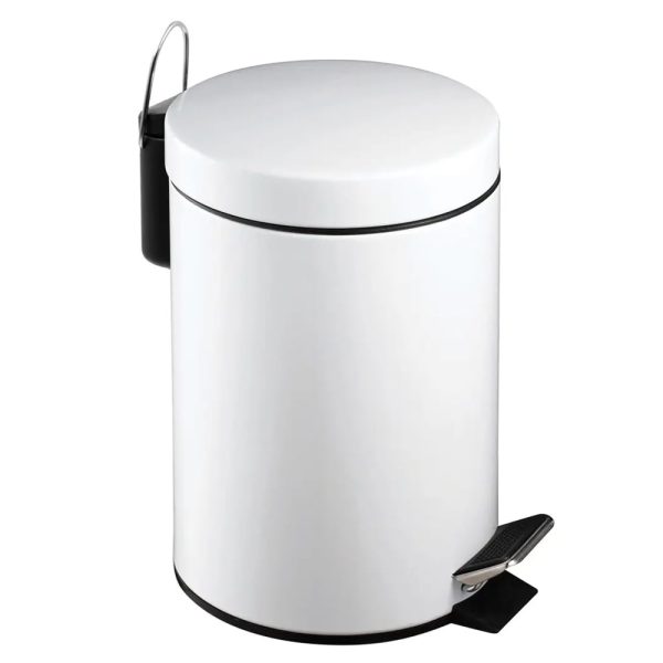 Parker Stainless Steel 3 Litre Pedal Bin In White | Bed Sava