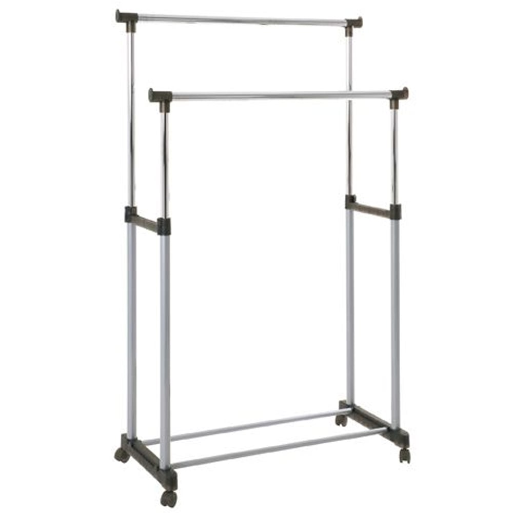 Parowan Metal Coat Stand In Chrome And Grey