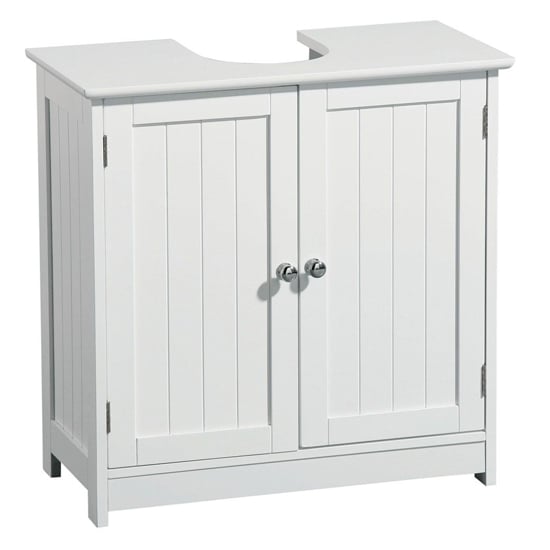 Partland Wooden Under Sink Cabinet In White