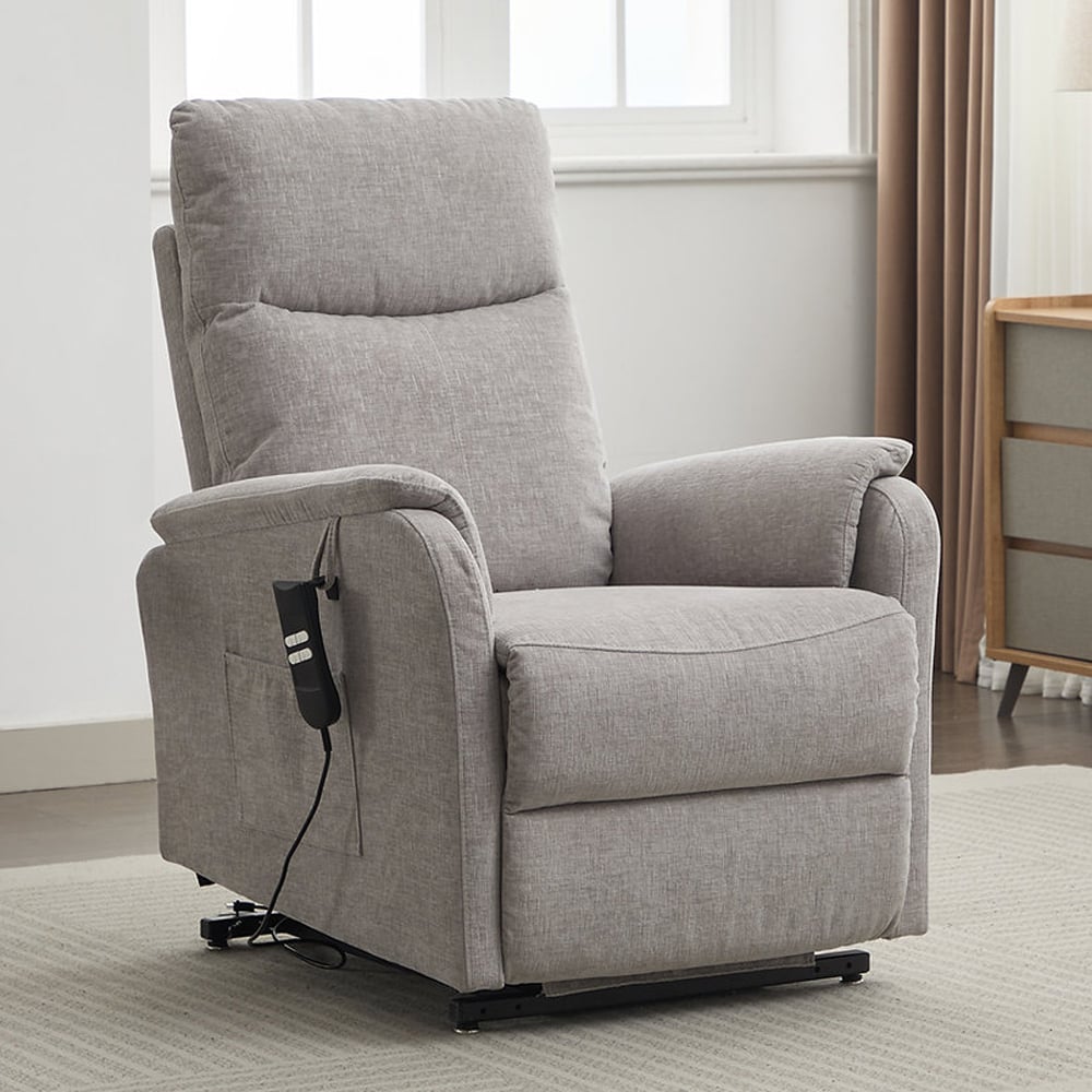 Payson Fabric Electric Recliner Chair In Cloud