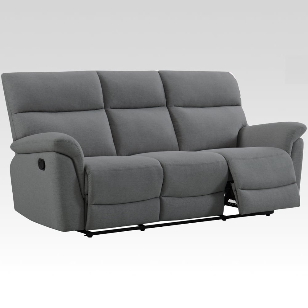 Payson Fabric Recliner 3 Seater Sofa In Anthracite