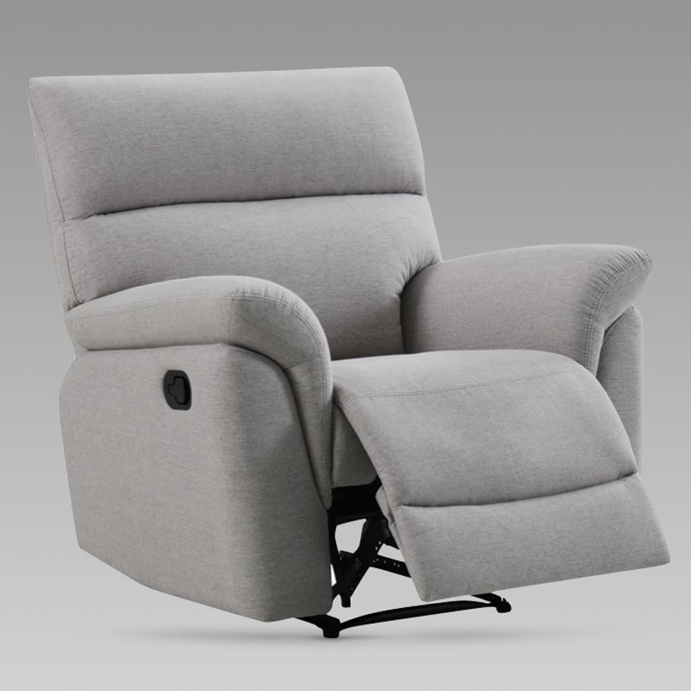 Payson Fabric Recliner 1 Seater Sofa In Ash
