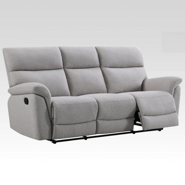 Payson Fabric Recliner 3 Seater Sofa In Ash | Bed Sava