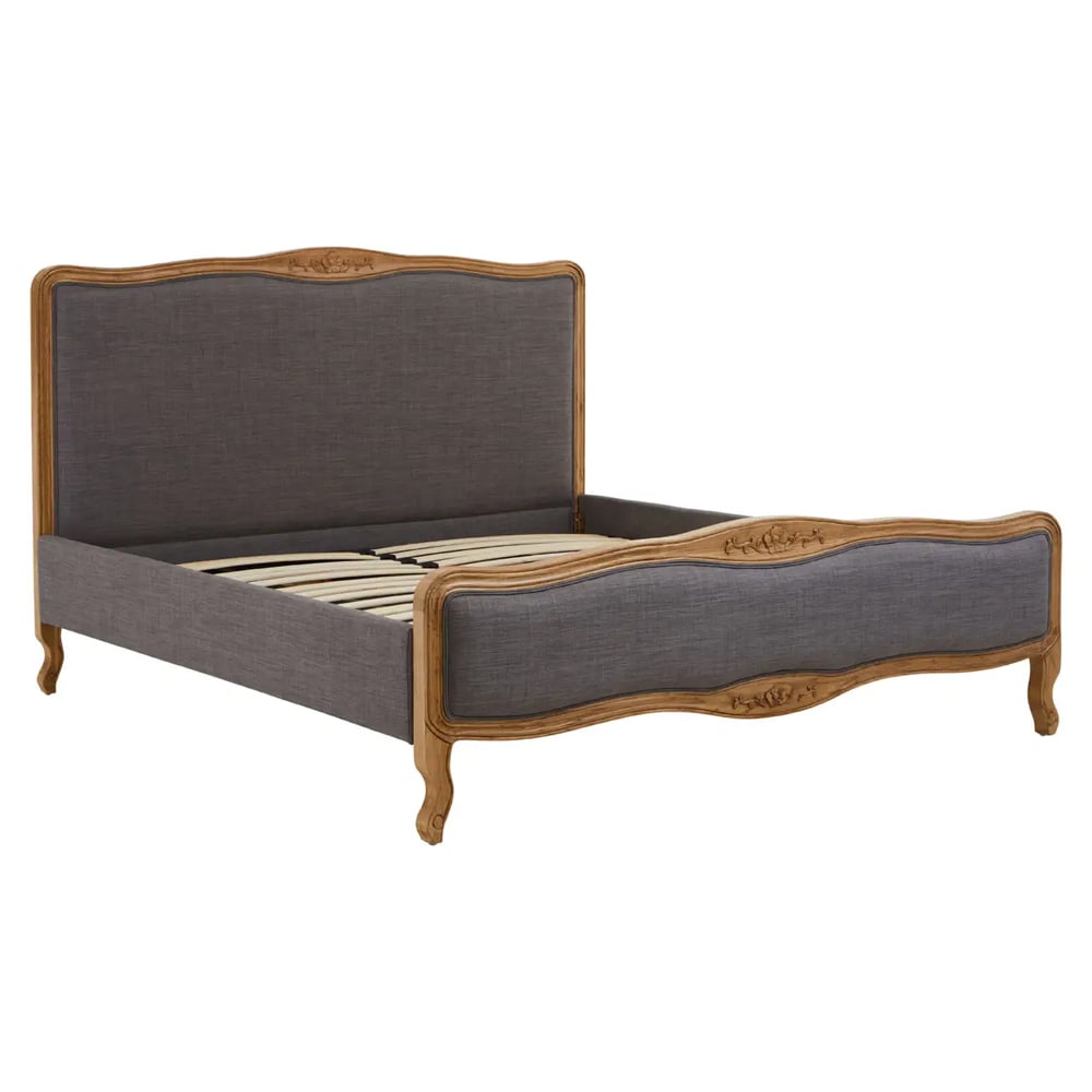 Payson Fabric Super King Size Bed In Grey