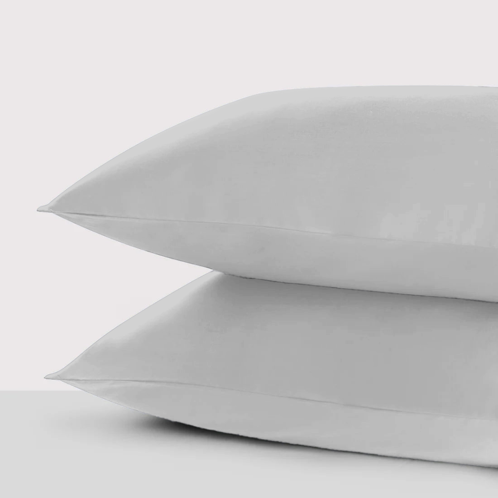 300 Thread Count Pair (2 Pillowcases) of Peaceful Empress Pillowcases - Silver Dove Grey, Standard / Oyster Mushroom