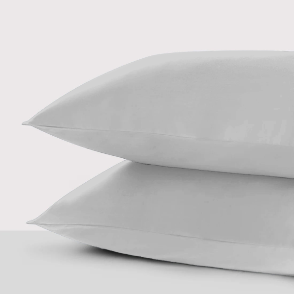 300 Thread Count Pair 2 Pillowcases of Peaceful Empress Pillowcases  Silver Dove Grey Standard  Oyster Mushroom | Bed Sava