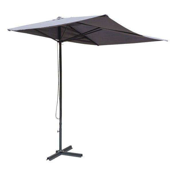 Peebles Polyester Fabric Garden Half Parasol In Grey | Bed Sava