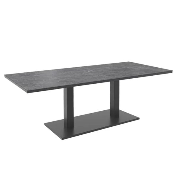 Pelham Sintered Stone Dining Table In Grey And Charcoal | Bed Sava