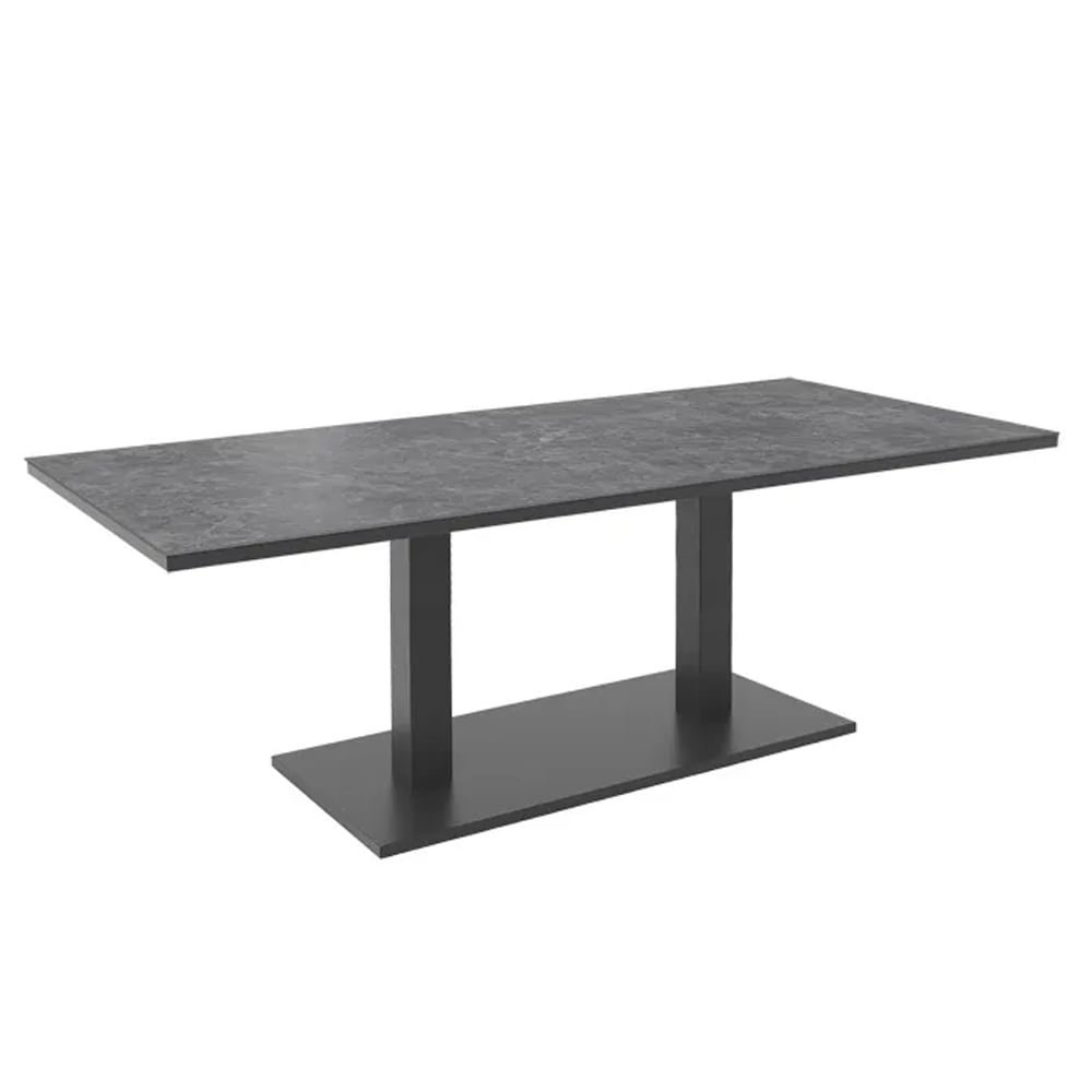 Pelham Sintered Stone Dining Table In Grey And Charcoal