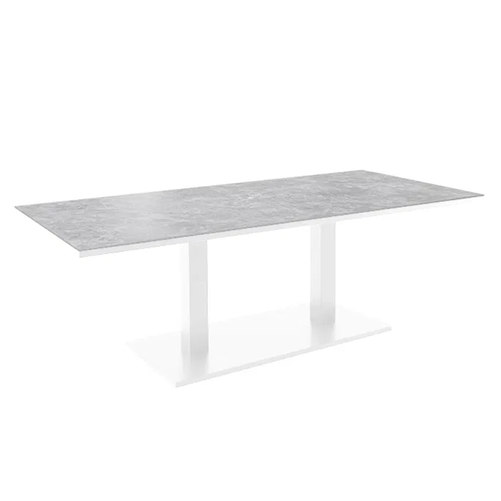 Pelham Sintered Stone Dining Table In Stone And White