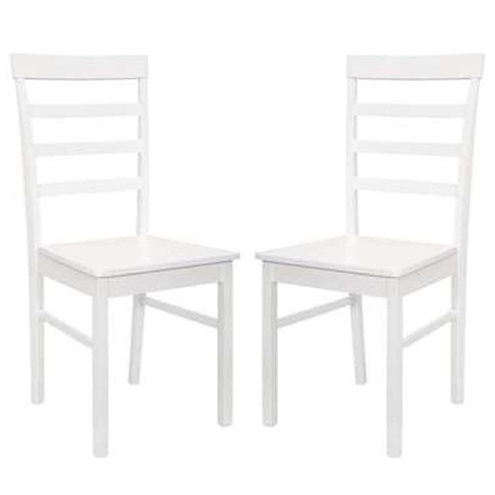 Pelham White Wooden Dining Chairs In Pair