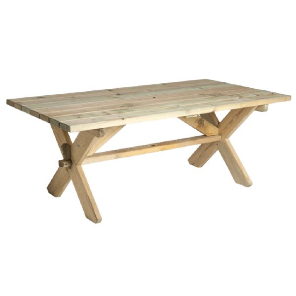 Pelham Wooden Garden Dining Table In Ash Grey | Bed Sava