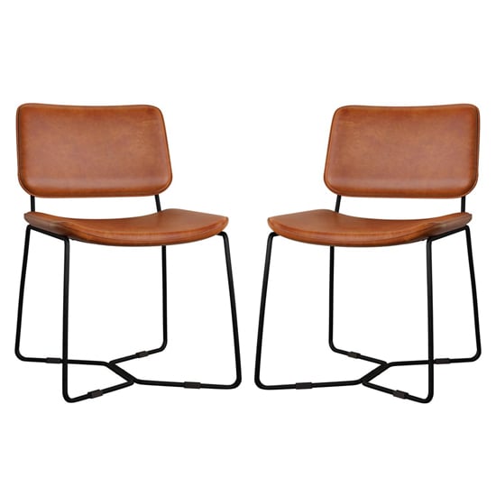 Pensford Bruicato Genuine Leather Dining Chairs In Pair