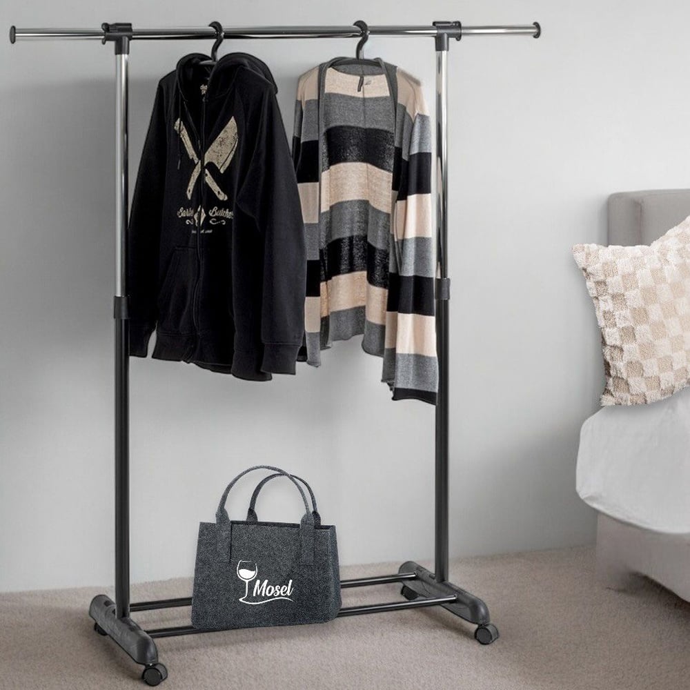 Peoria Metal Coat Stand In Chrome And Black