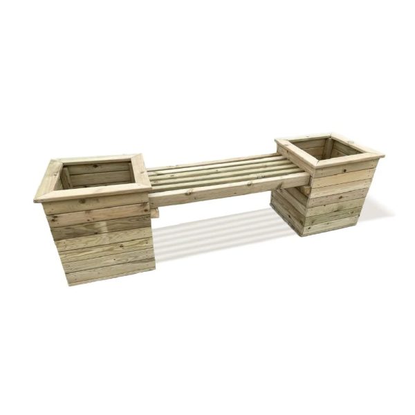 Peoria Wooden Garden Planter Bench In Natural | Bed Sava