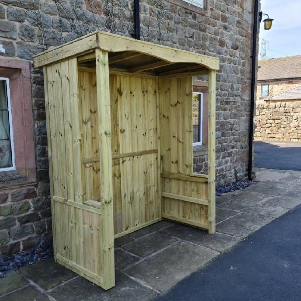 Perryton Large Wooden Poly Roof Smoking Shelter In Natural