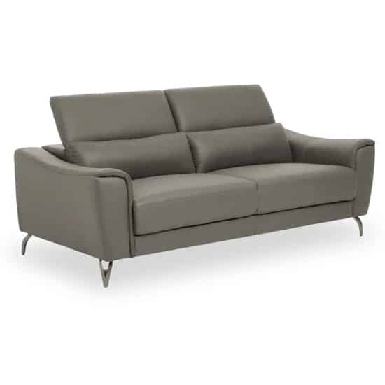 Phoenixville Faux Leather 3 Seater Sofa In Grey