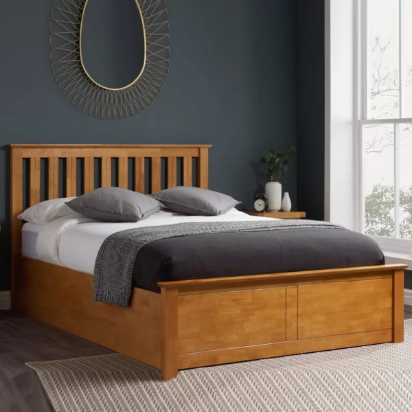 Phoney Wooden Ottoman Storage Single Bed In Oak | Bed Sava