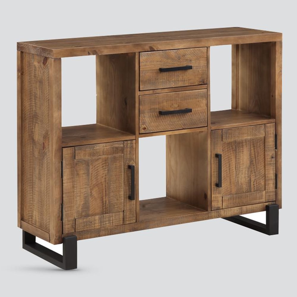 Pierre Low Wooden Display Cabinet In Oak