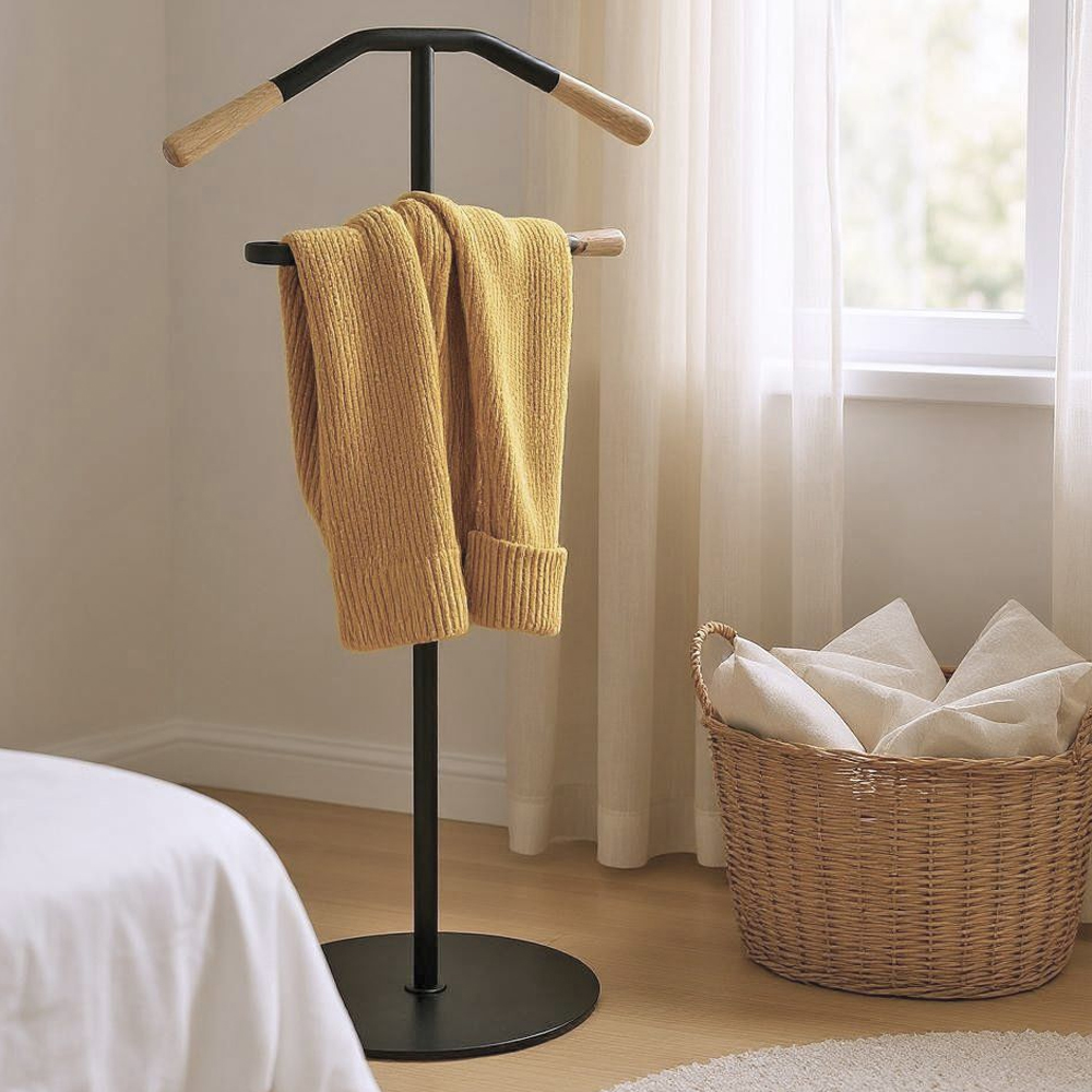 Pierre Metal Coat Stand In Natural And Black