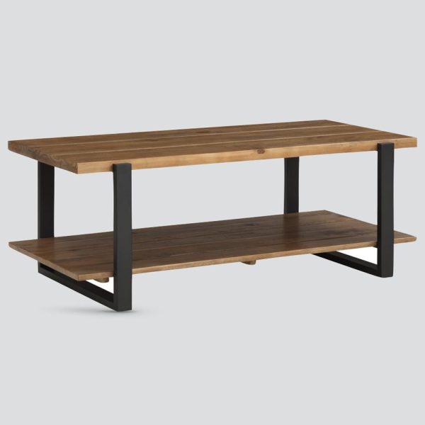 Pierre Wooden Coffee Table With Shelf In Oak | Bed Sava