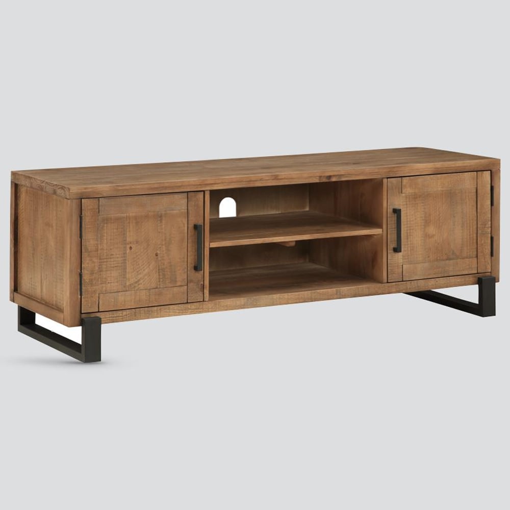Pierre Wooden TV Stand With 2 Doors In Oak