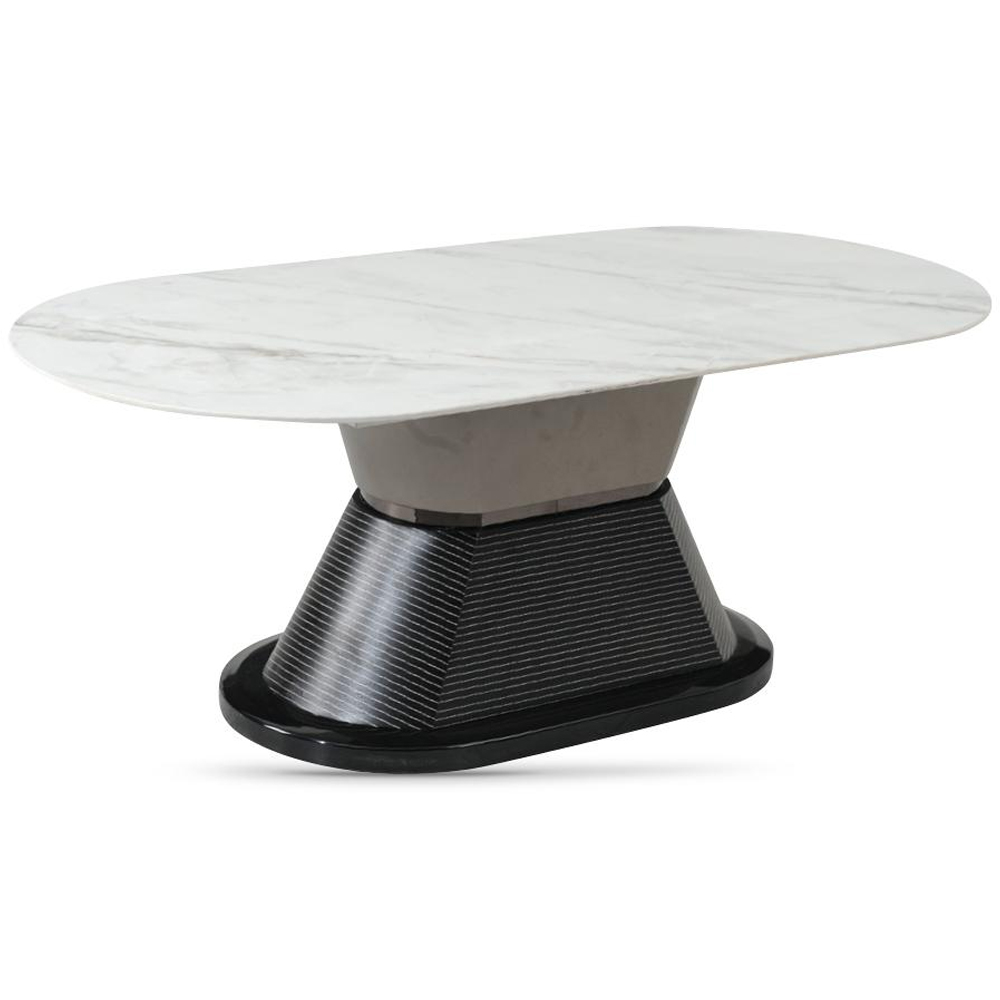 Piran Sintered Stone Coffee Table With Faux Marble Base In White