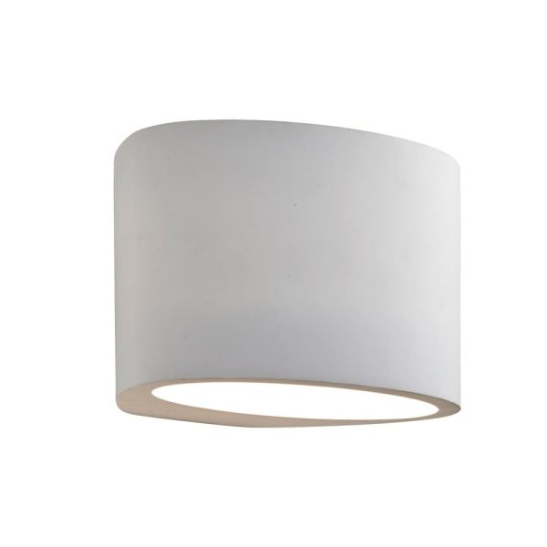 Plaster Circular Shape Wall Light In Gypsum | Bed Sava