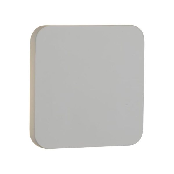 Plaster LED Square Shape Wall Light In Gypsum | Bed Sava
