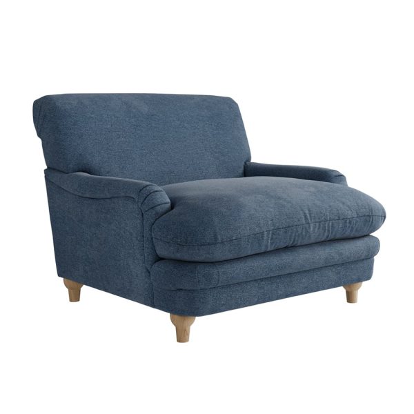 Plumpton Fabric Armchair In Denim Blue | Bed Sava