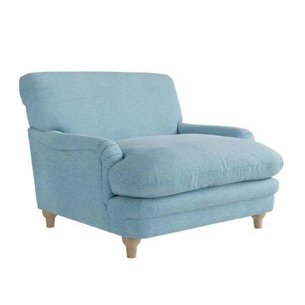 Plumpton Fabric Armchair In Duck Egg Blue | Bed Sava