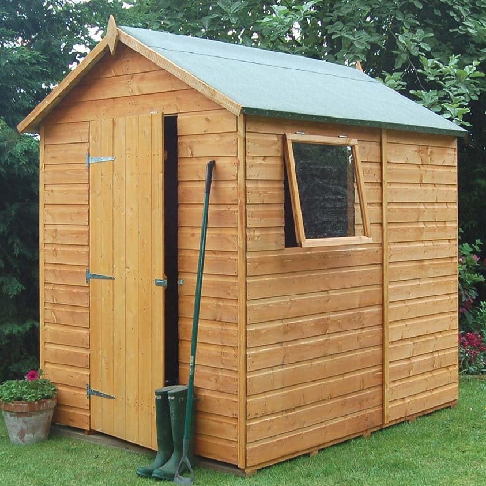 Polmont Wooden Garden Apex Shed In Honey Brown 7x5