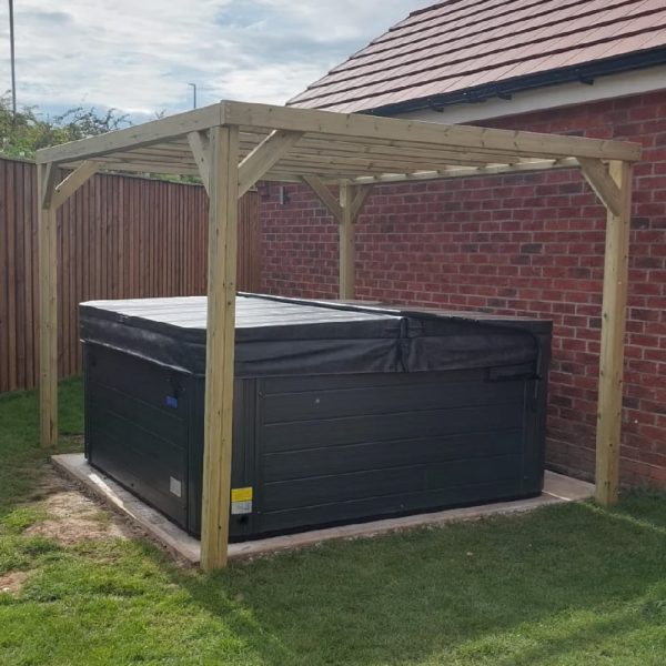 Portrush Medium Wooden Garden Traditional Pergola In Natural | Bed Sava