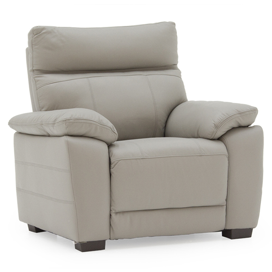 Posit Leather 1 Seater Sofa In Light Grey