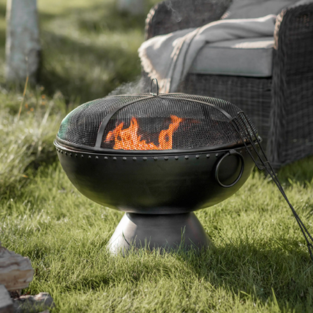 Potsdam Outdoor Metal Firepit In Black