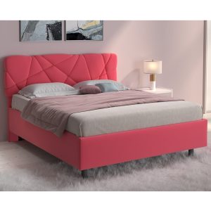 Poznan Fabric Ottoman King Size Bed In Pink | Bed Sava