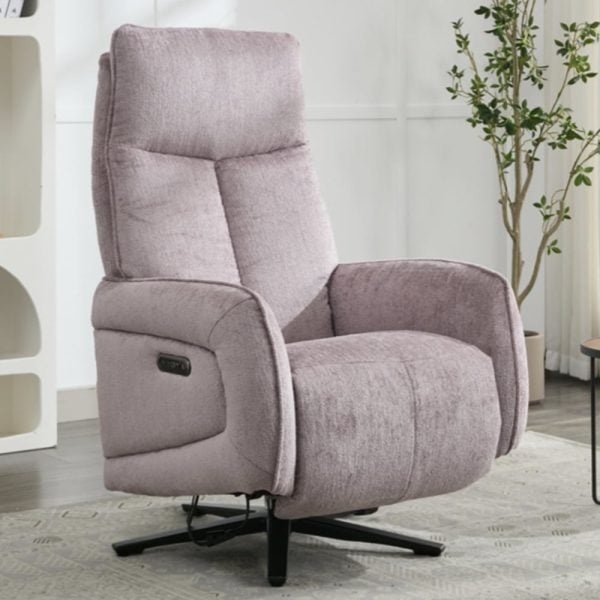 Prato Fabric Electric Recliner Chair In Lavender | Bed Sava