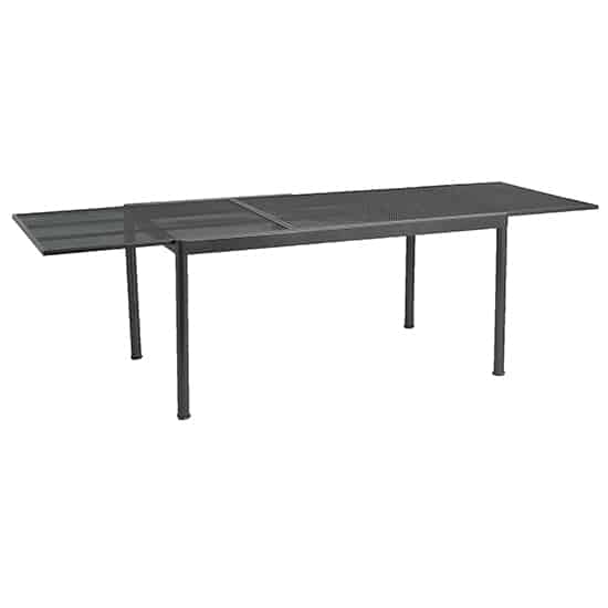 Prats Outdoor Extending Metal Dining Table In Grey